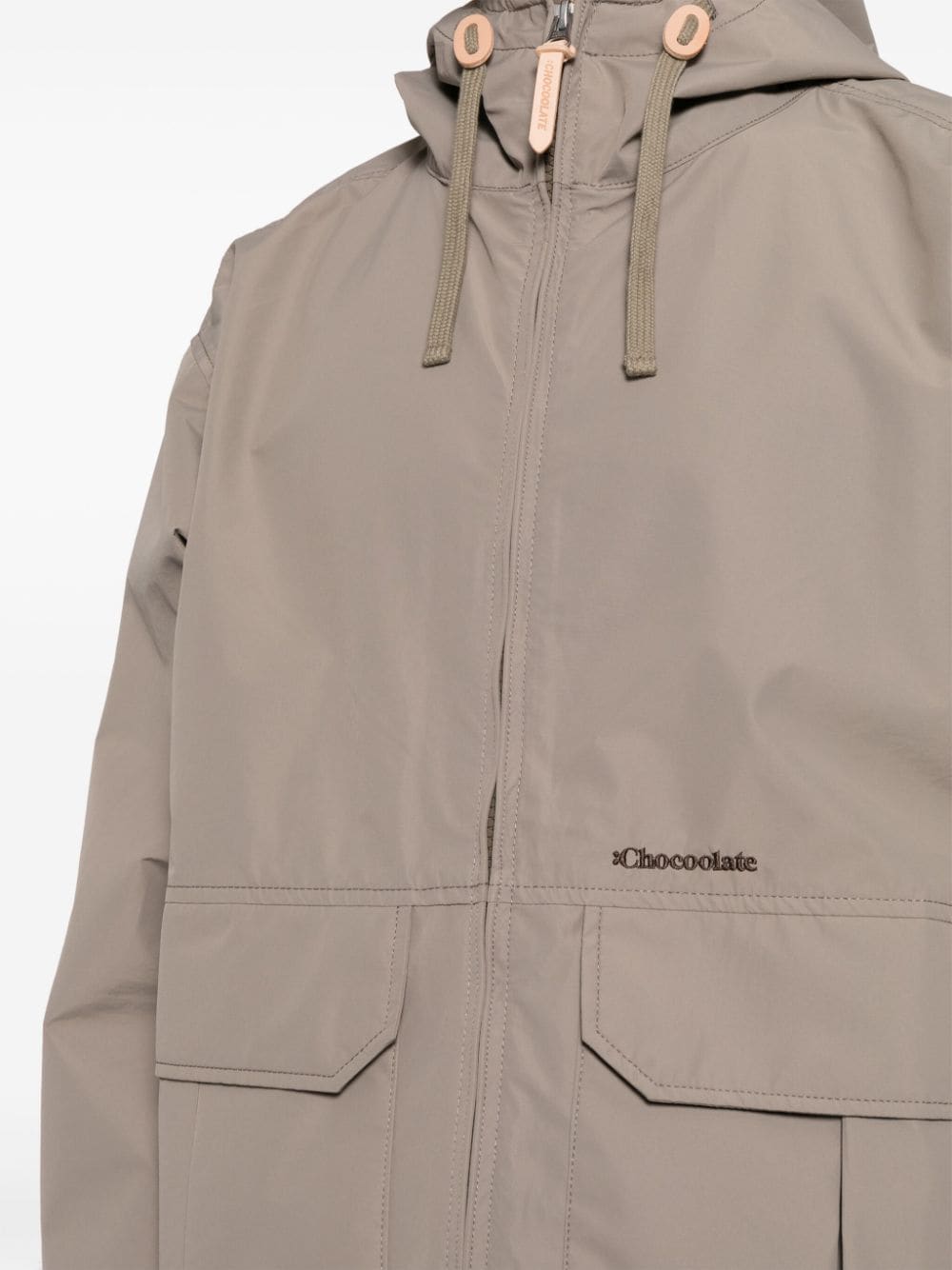 Shop Chocoolate Logo-patch Zip-up Hooded Jacket In Schwarz