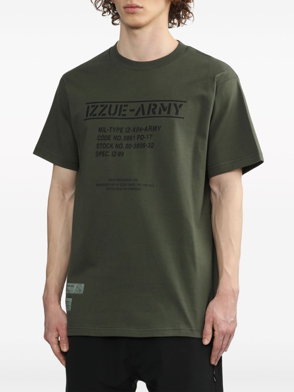 izzue T-shirt met logoprint Groen