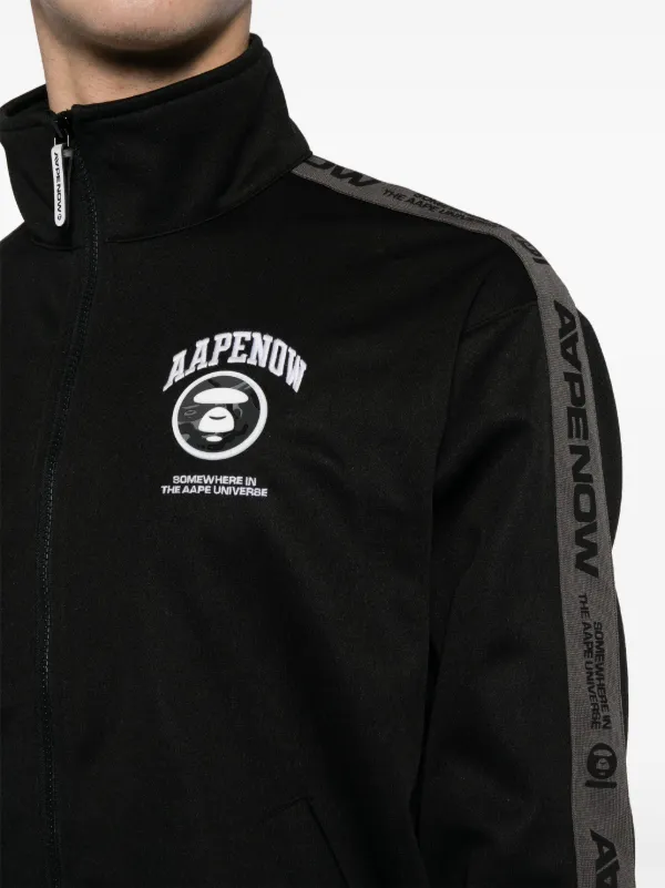 AAPE BY *A BATHING APE® logo-embroidered zip-up Jacket | Black