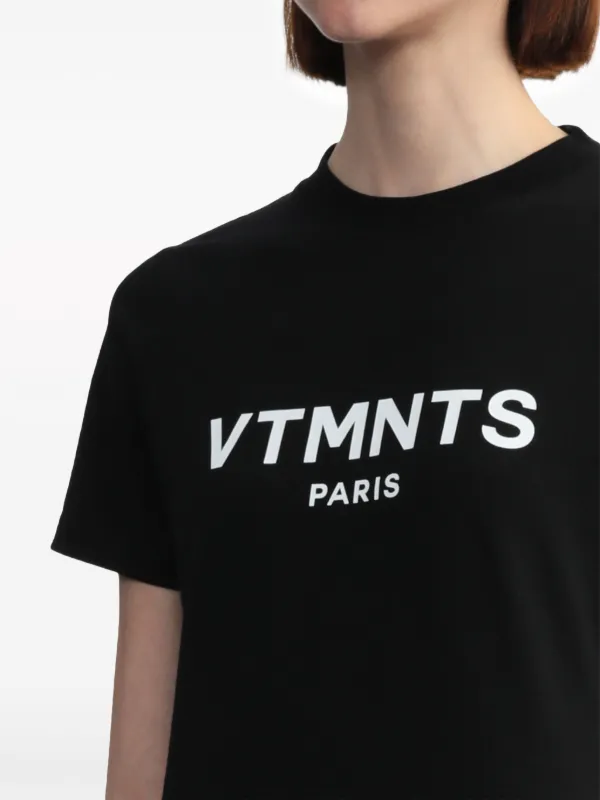 VTMNTS logo-print Cotton T-shirt | Black | FARFETCH MY