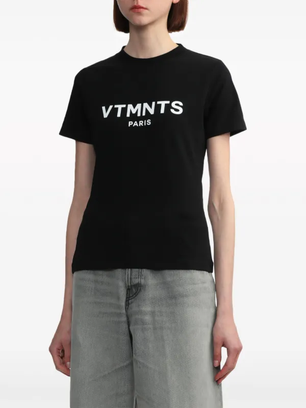 VTMNTS logo-print Cotton T-shirt | Black | FARFETCH