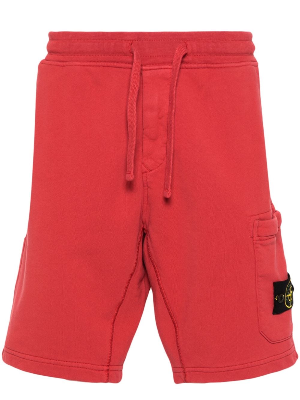 Stone Island Shorts Mit Kompass-patch In Rot