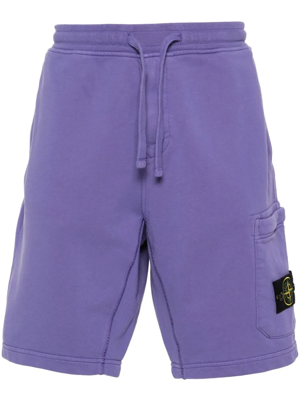 Stone Island Relaxed Fit Shorts With Drawstring And Logo Patch In Black