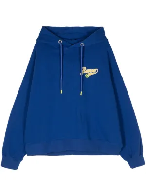 BARROW logo print Cotton Oversized Hoodie Farfetch