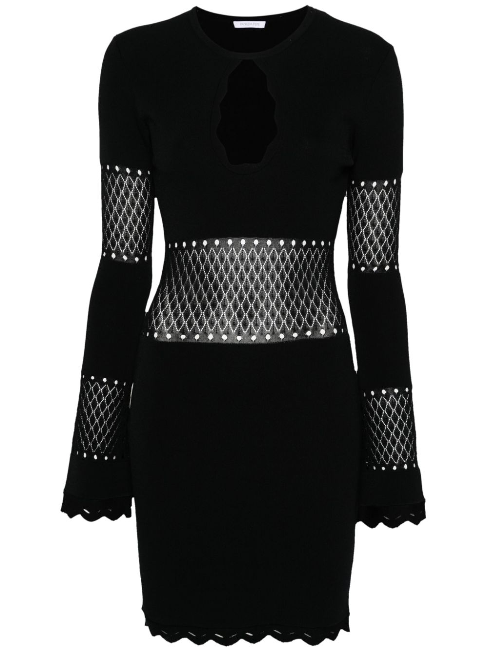 Patrizia Pepe Pointelle Knit-detail Dress In Black