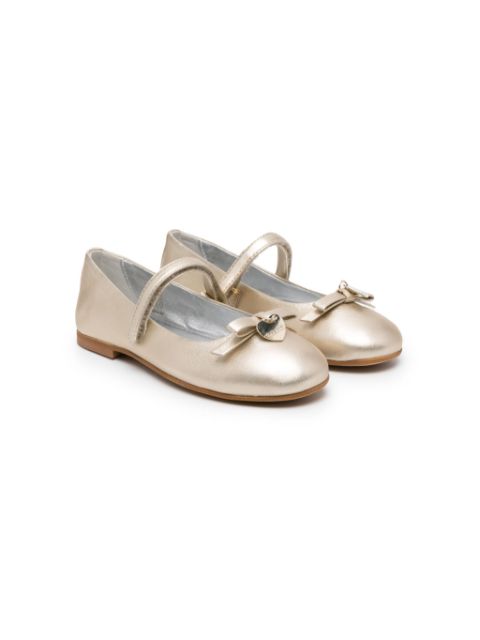 Monnalisa bow-embellished ballerina shoes