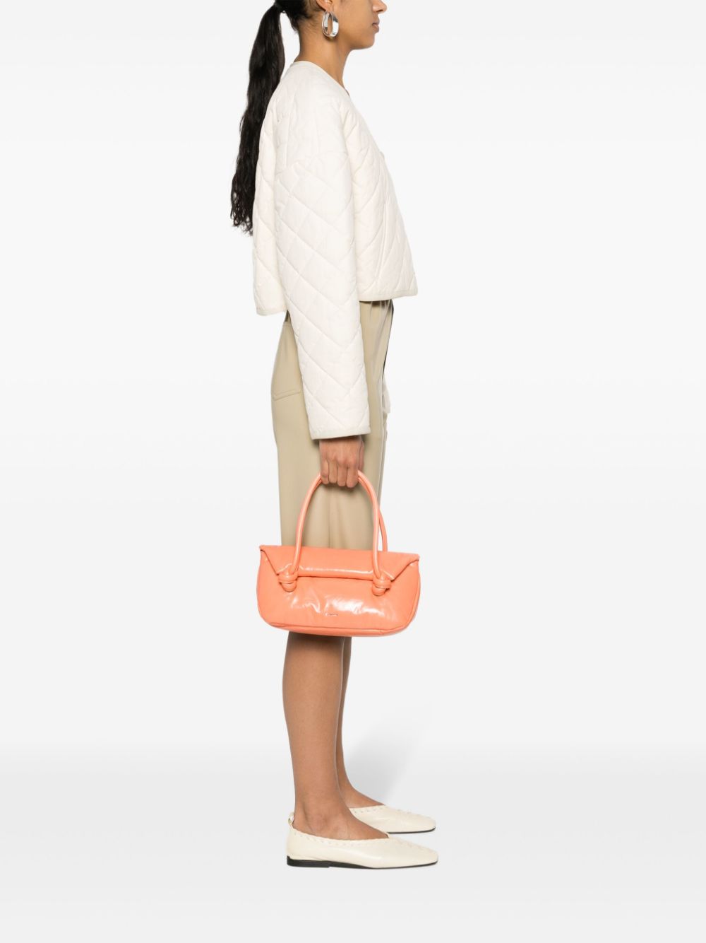 Jil Sander small padded shoulder bag - Orange