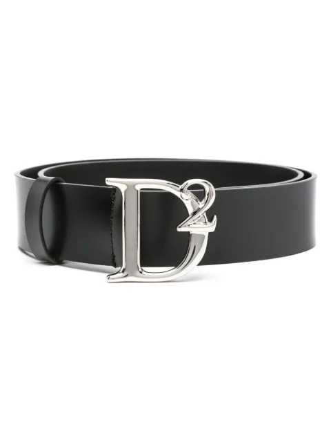 DSQUARED2 logo-buckle leather belt Men