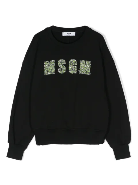 MSGM Kids sudadera con detalle de strass