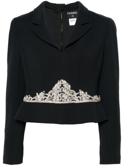 CHANEL 2002 shoulder-pads wool blazer Women