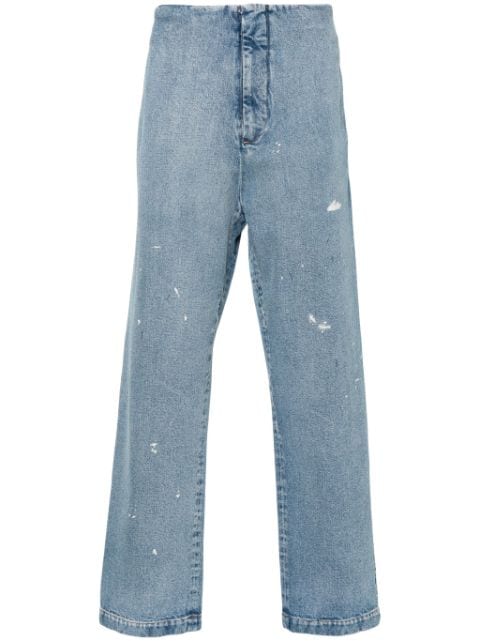 MM6 Maison Margiela jeans rectos con salpicaduras de pintura estampadas