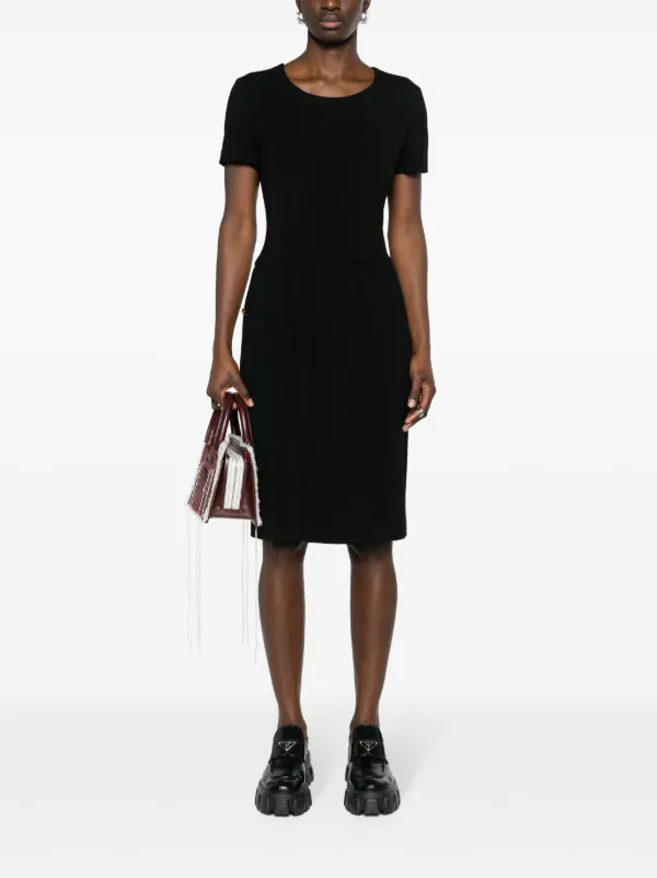 CHANEL Pre-Owned 1990s Wool Midi Dress | Black | FARFETCH