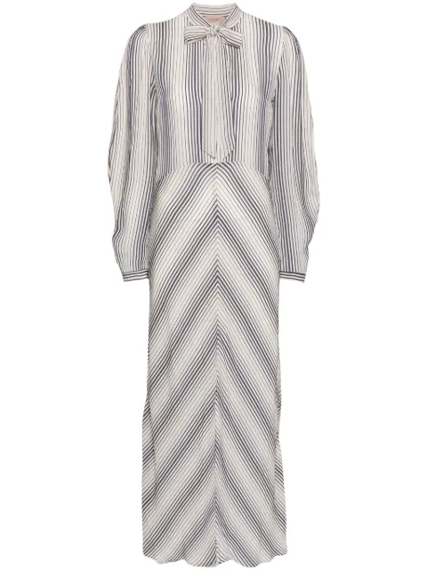 TWINSET striped V-neck shirtdress