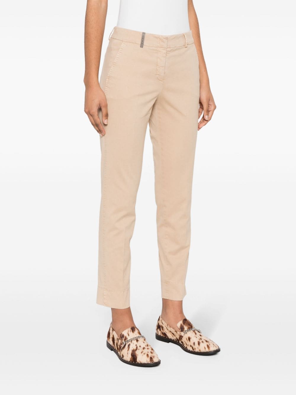 Shop Peserico Tapered Tailored Trousers In Neutrals