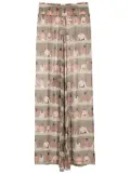 Amir Slama graphic-print silk trousers - Green