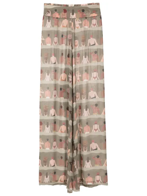 Amir Slama graphic-print silk trousers