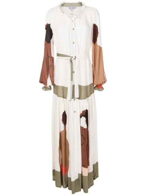 Amir Slama graphic-print long-sleeve maxi dress