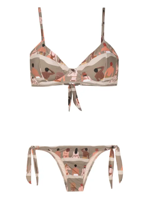 Haut de bikini à imprimé graphique - Amir Slama - Modalova