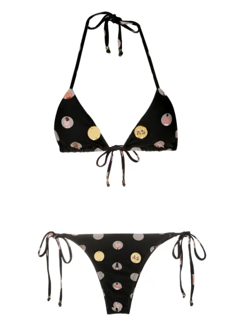 Amir Slama graphic-print halterneck two-piece bikini