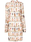 Amir Slama graphic-print shirt dress - Neutrals