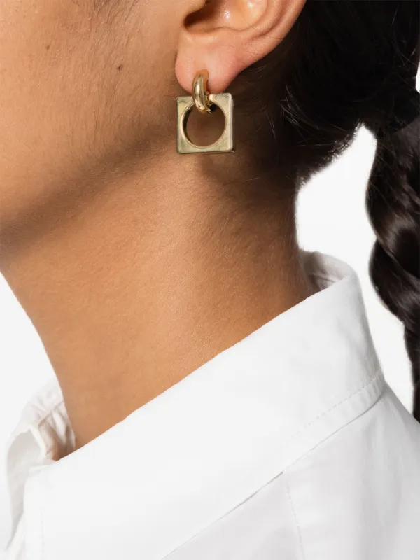 Jacquemus Les Pendantes Rond Carré Earrings | Gold | FARFETCH