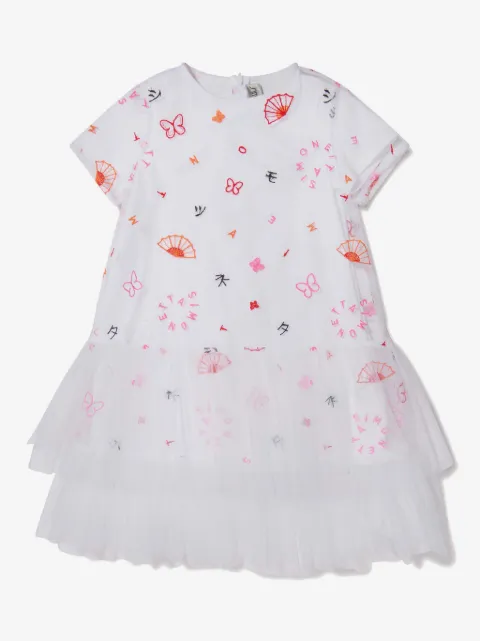 Simonetta robe volantée à broderies