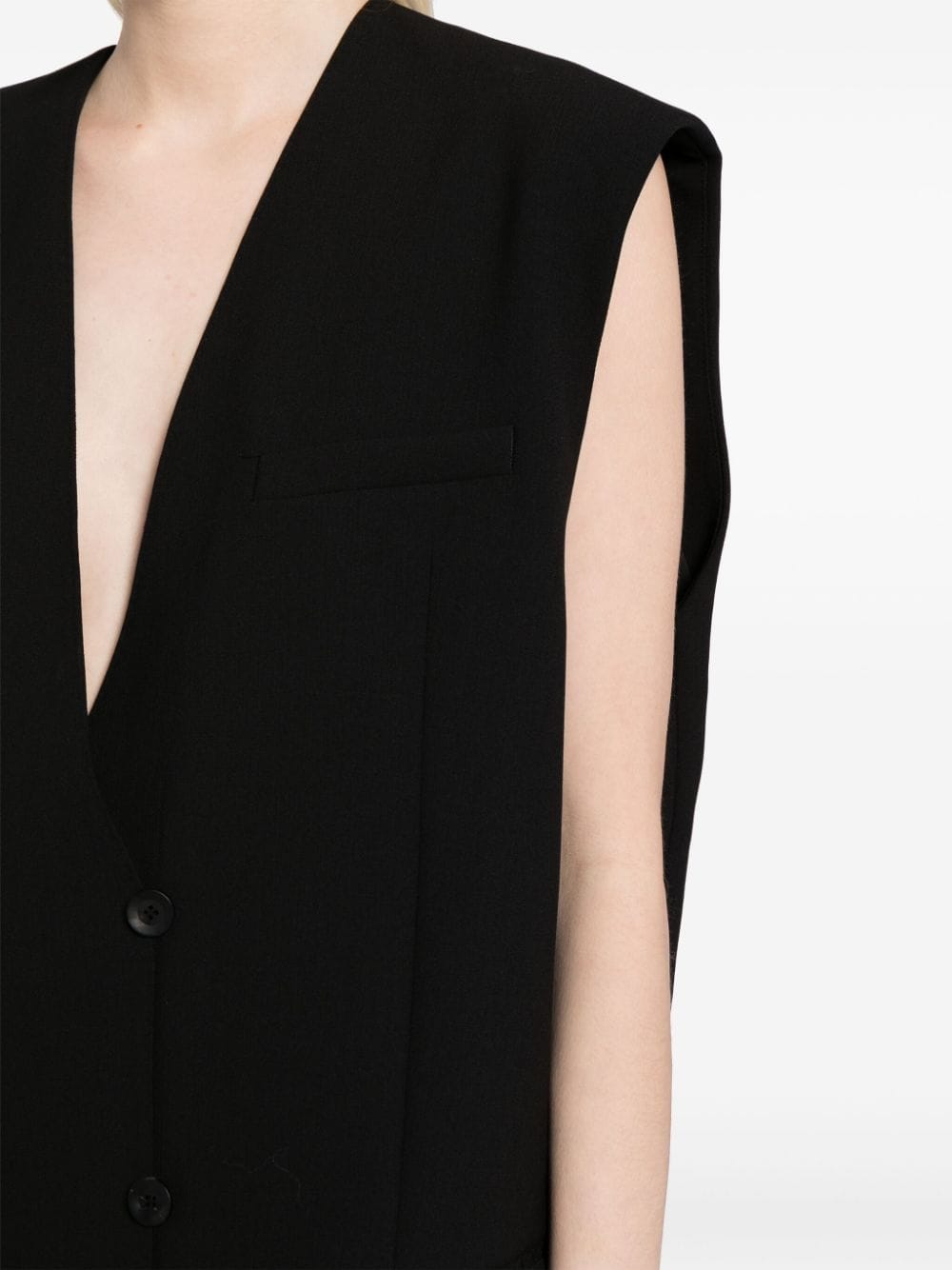 Shop Jnby Wool-blend Waistcoat In 黑色