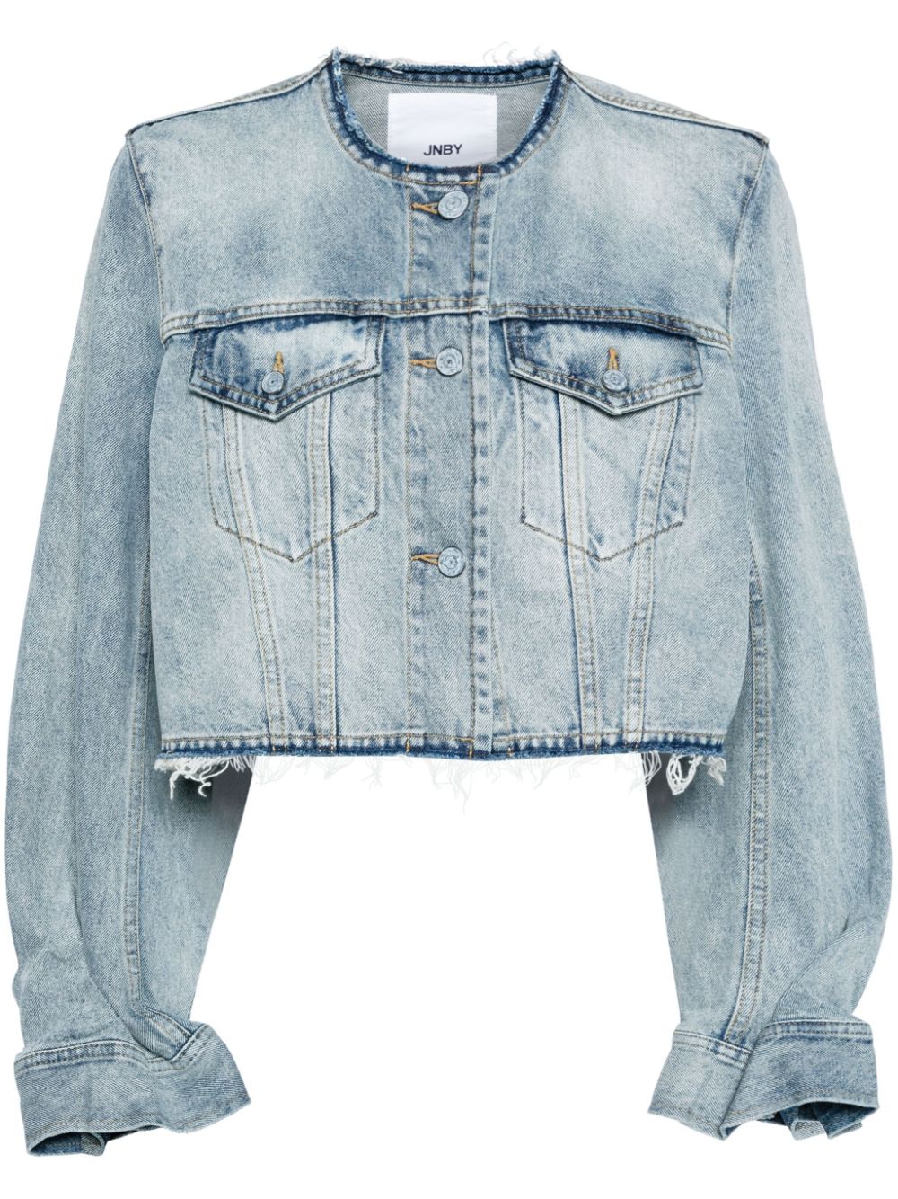 JNBY cropped collarless denim jacket - Blu