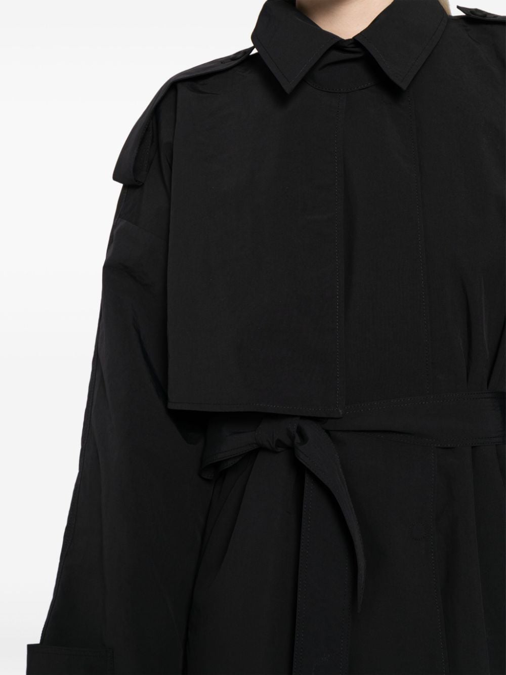 Shop Jnby Belted Trench Coat In Black