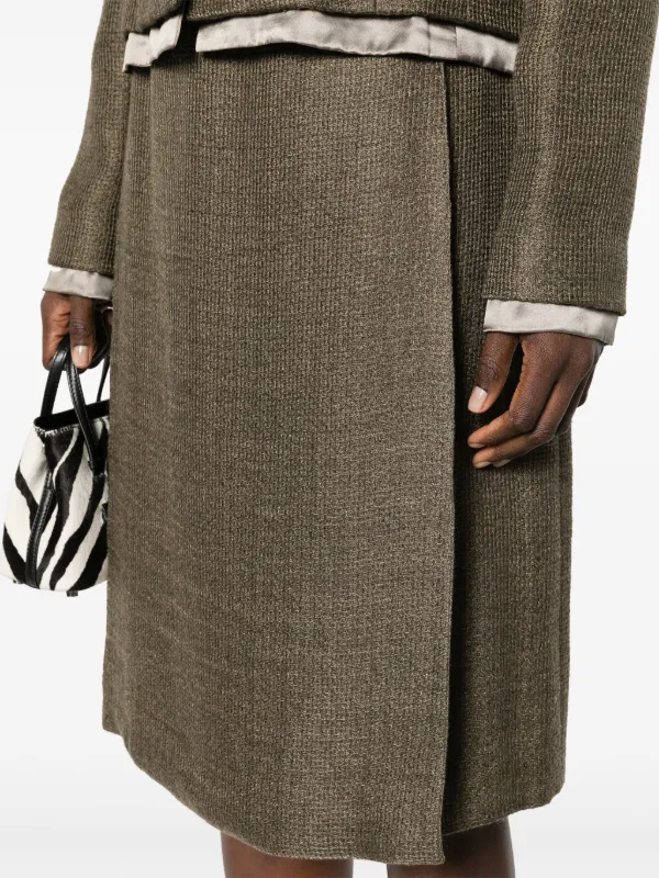 美品✨CHANEL 90’s Vintage Tweed Midi Skirt CHANEL Pre-Owned 1990s A-line Midi Skirt | Green | FARFETCH