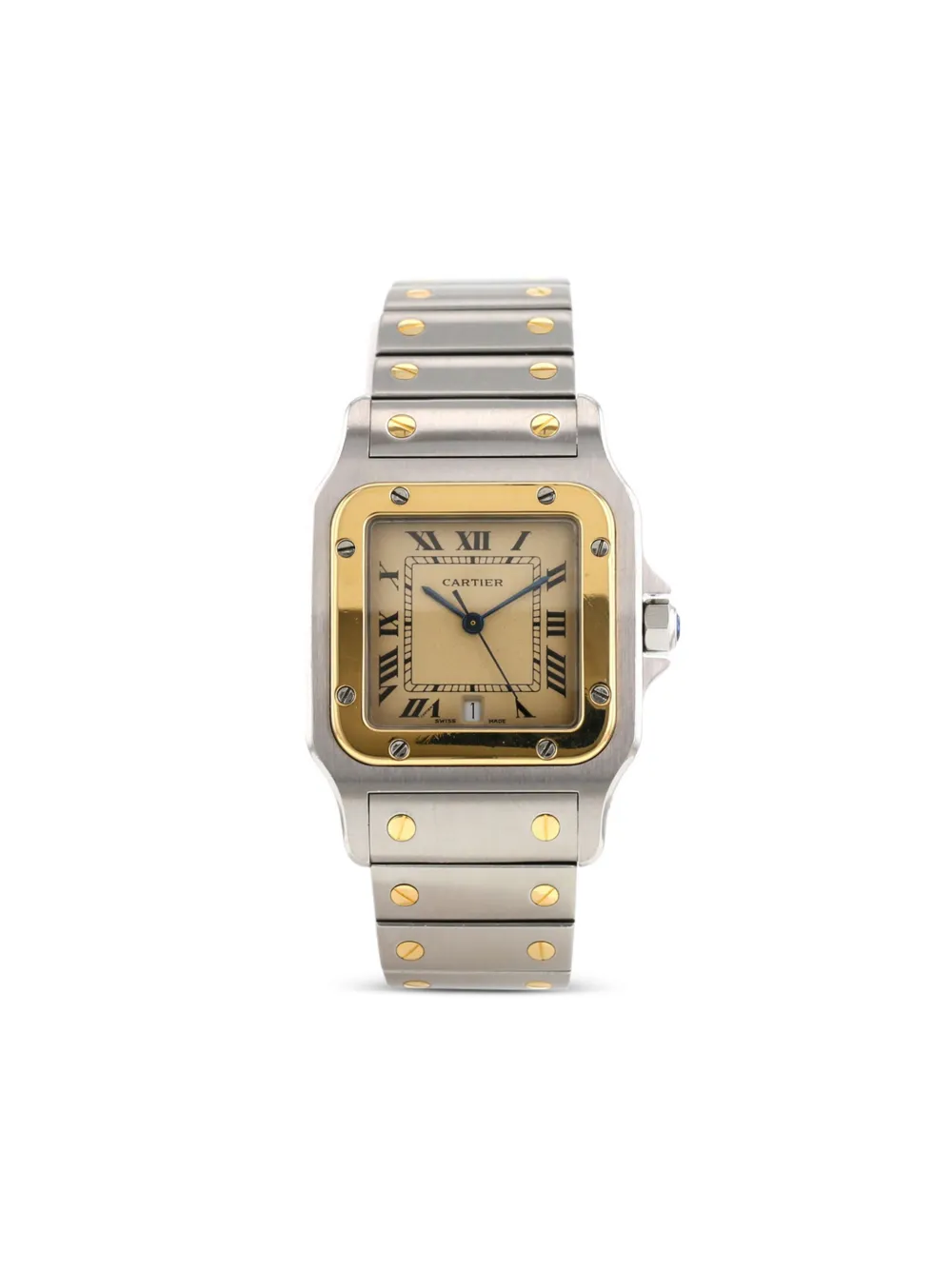 Pre-owned Cartier 1990s  Santos Galbée 40mm In 中性色