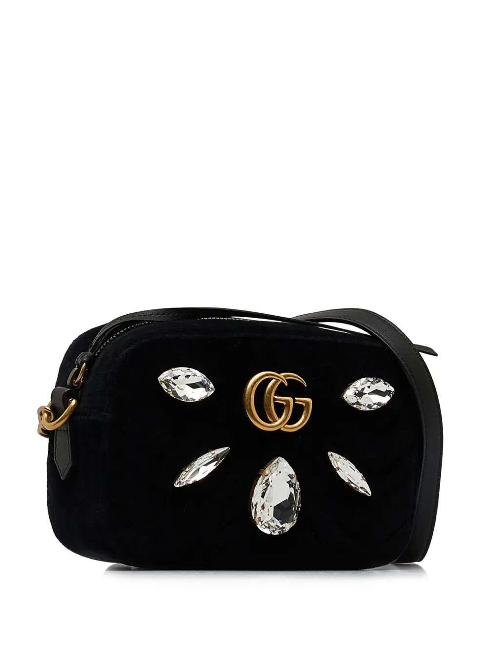 Gucci black velvet mini gg marmont 2.0 discount bag