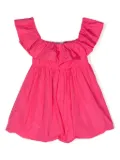 MSGM Kids logo-embroidered taffeta dress - Pink