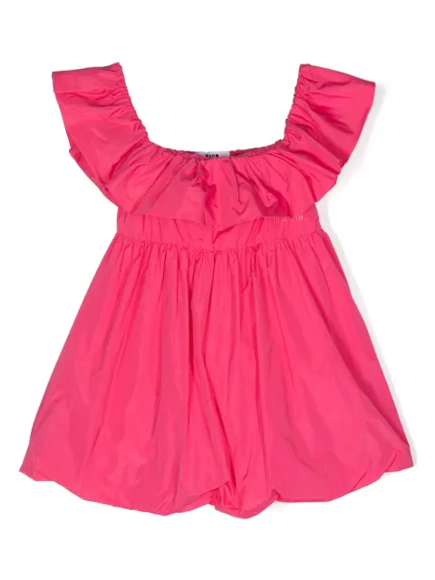 MSGM Kids vestido con logo bordado
