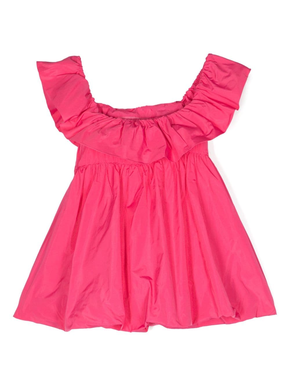 MSGM Kids Taffeta jurk met geborduurd logo - Roze