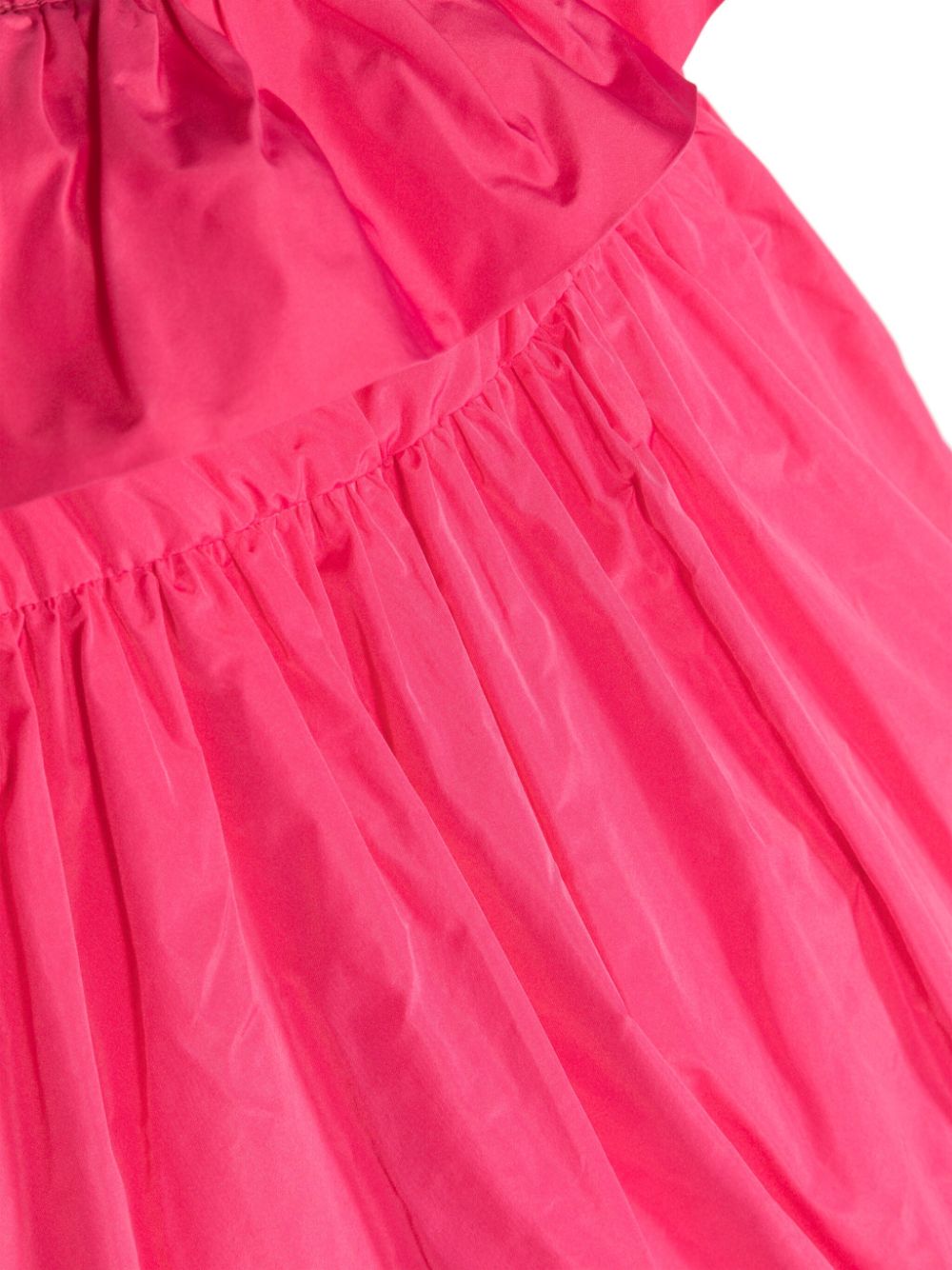 Shop Msgm Logo-embroidered Taffeta Dress In Pink