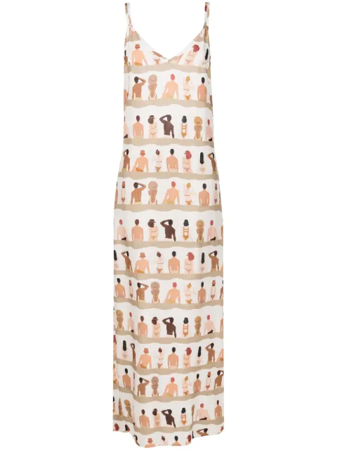 Amir Slama graphic-print V-neck maxi dress