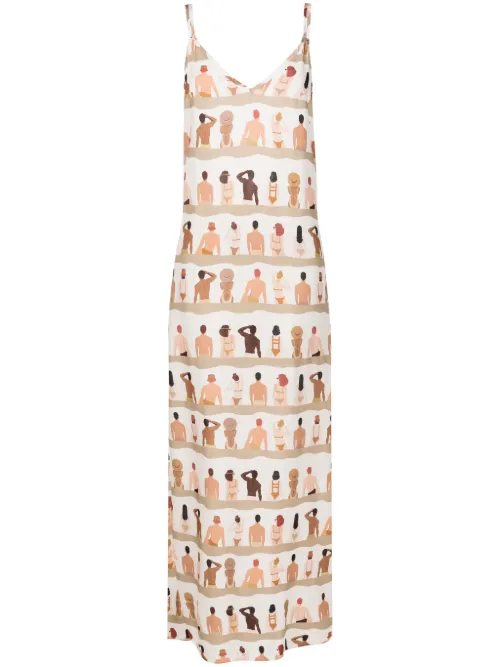 Robe longue à col v - Amir Slama - Modalova