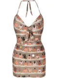 Amir Slama graphic-print swimsuit - Green