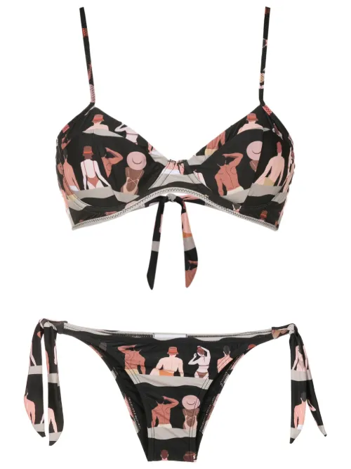 Bas de bikini à imprimé graphique - Amir Slama - Modalova