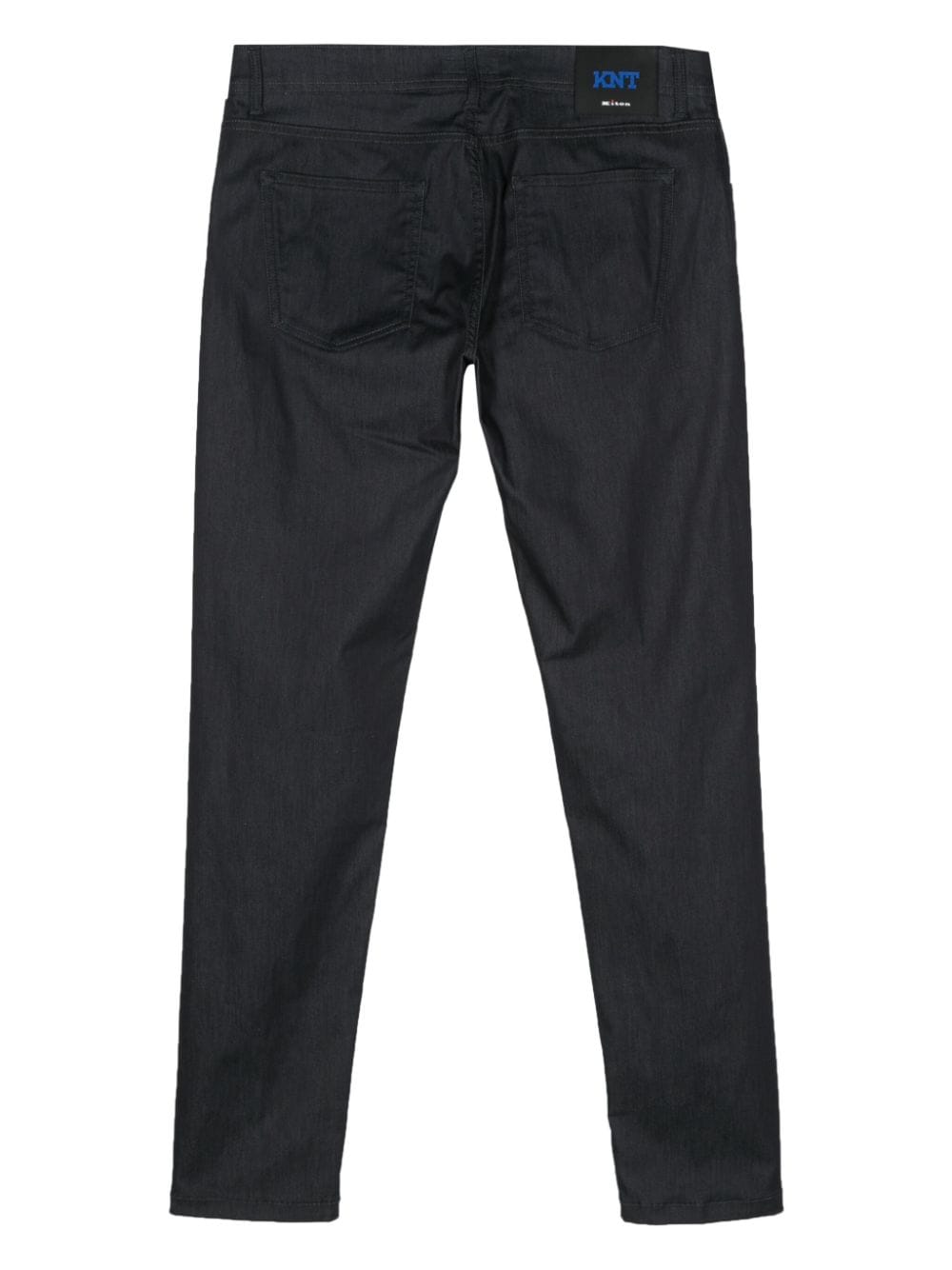 Shop Kiton Low-rise Tapered-leg Jeans In Blue