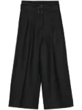 Peserico cropped linen palazzo pants - Black