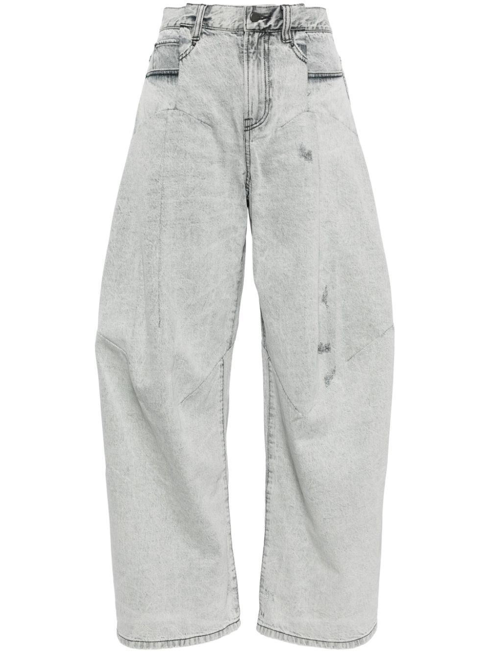 Jnby Wide-leg Cotton Jeans In 灰色