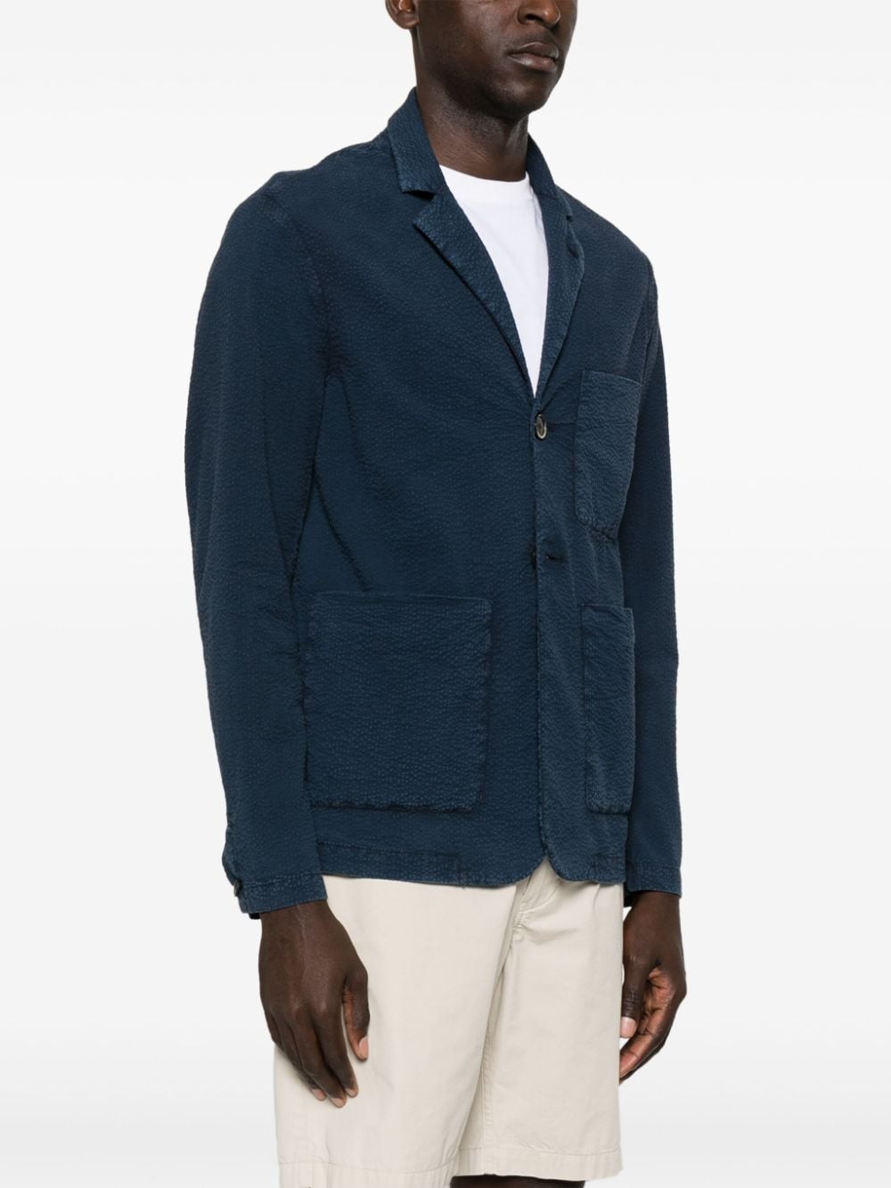 Barena Seersucker blazer Blauw