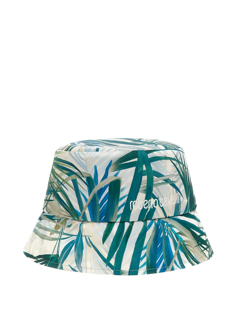 Roberto Cavalli palm-print embroidered-logo bucket hat | White | Image 1