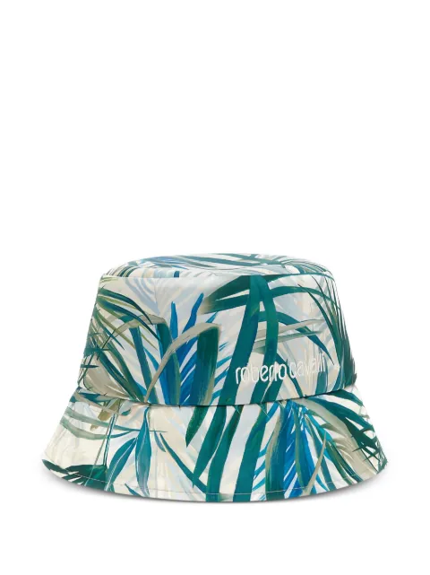 Roberto Cavalli palm-print embroidered-logo bucket hat