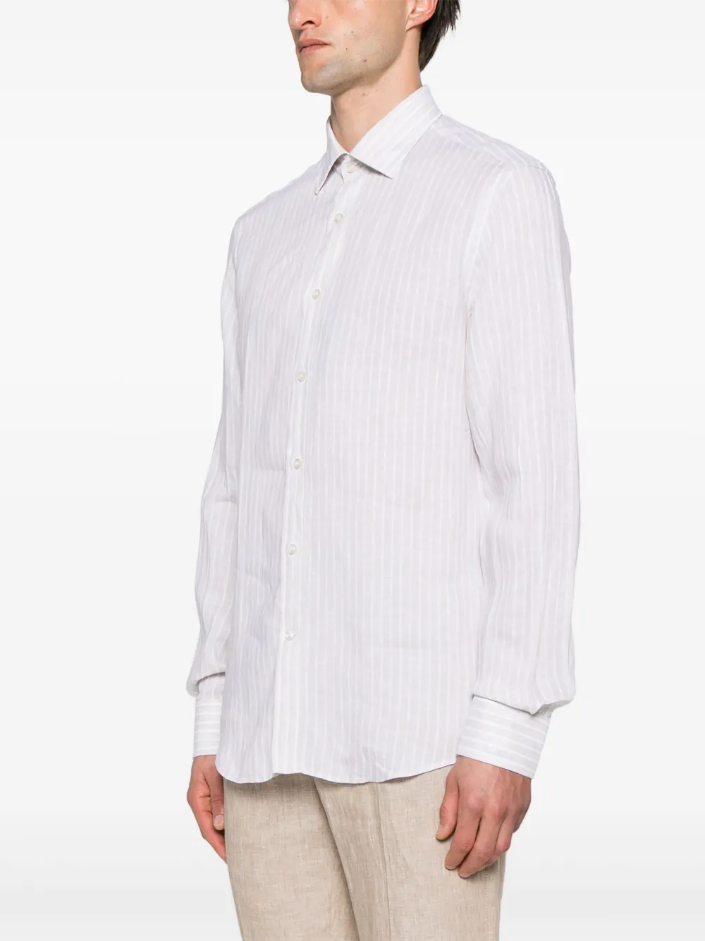 Paul Shark Linen And Cotton Shirt White main image 0