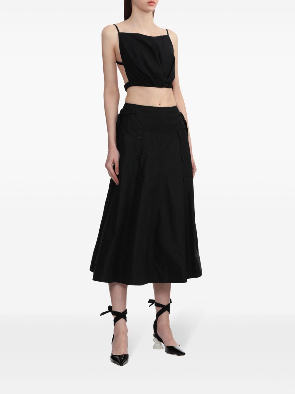 3.1 Phillip Lim A-lijn midi-rok - BLACK