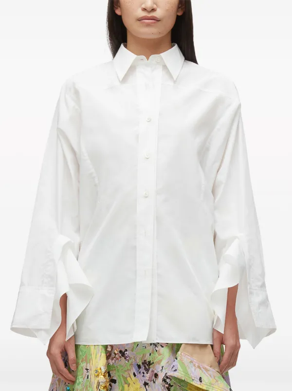 3.1 Phillip Lim draped-cuff Poplin Shirt | White | FARFETCH
