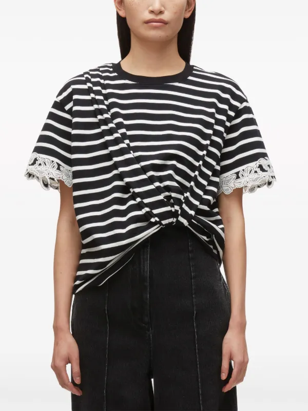 3.1 Phillip Lim Striped Cotton T-shirt | Black | FARFETCH 3.1 Phillip Lim Striped Cotton T-shirt | Black | FARFETCH